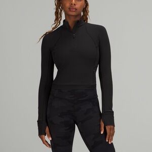 Lululemon it’s Rulu Cropped Half Zip - black - size 4